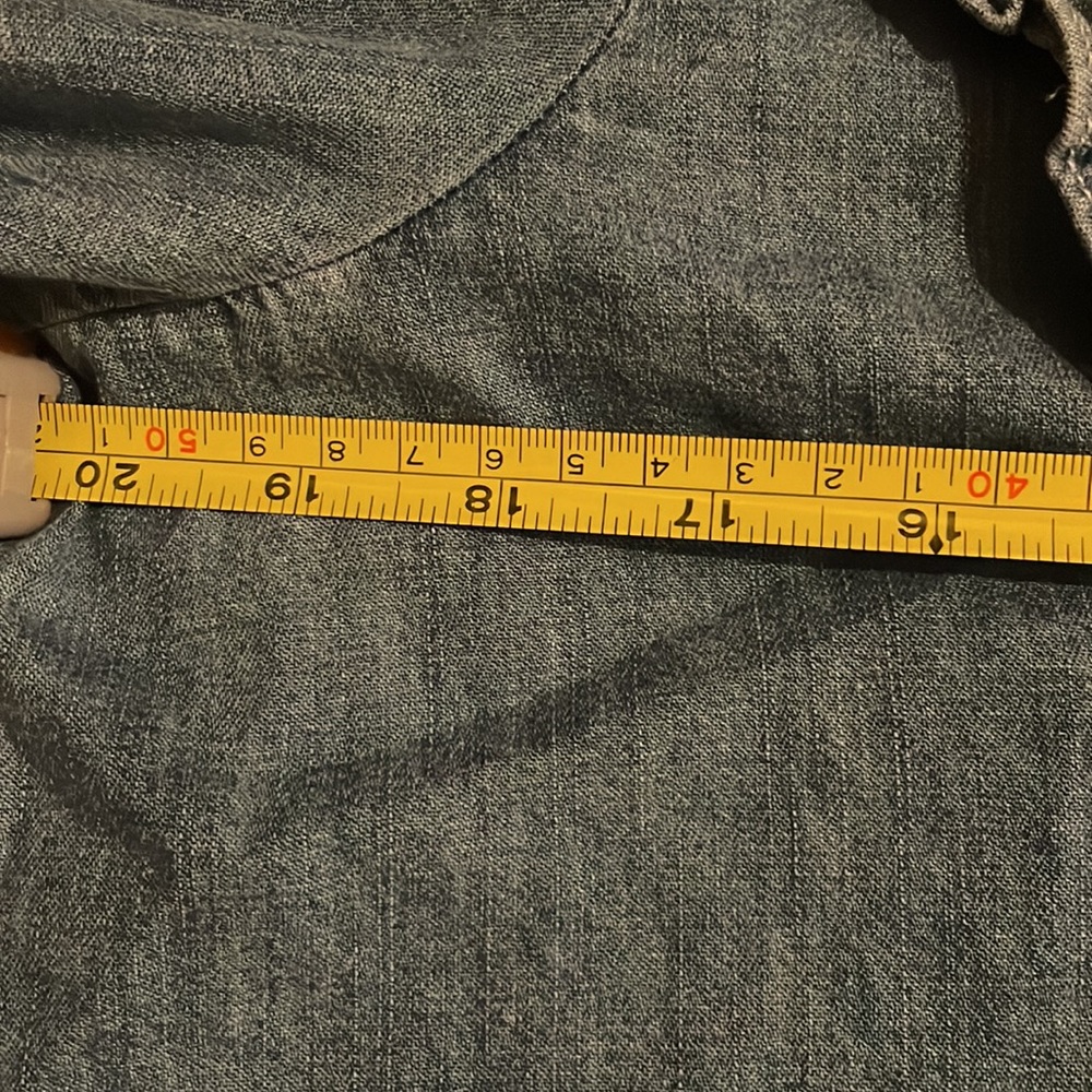 Free People Denim Ruffle Top - Picture 6 of 7